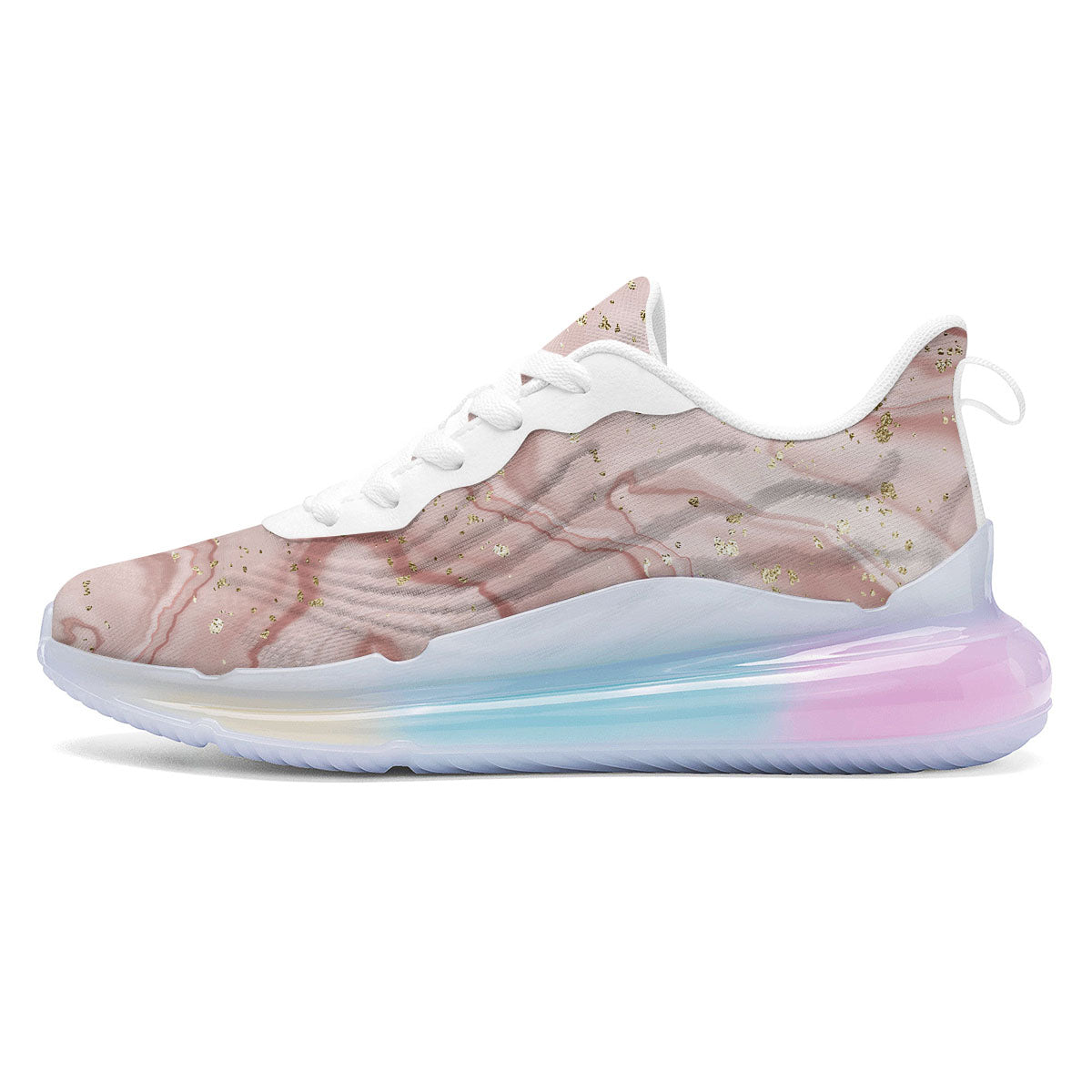 Marble Rose Pink Print Pattern Running Sneakers-grizzshop