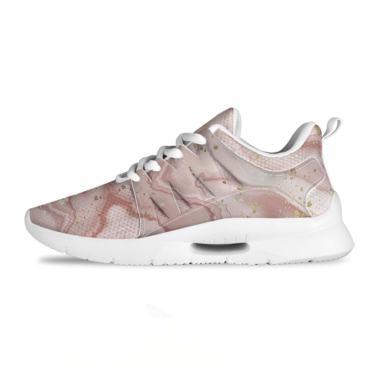 Marble Rose Pink Print Pattern Tennis Shoes-grizzshop