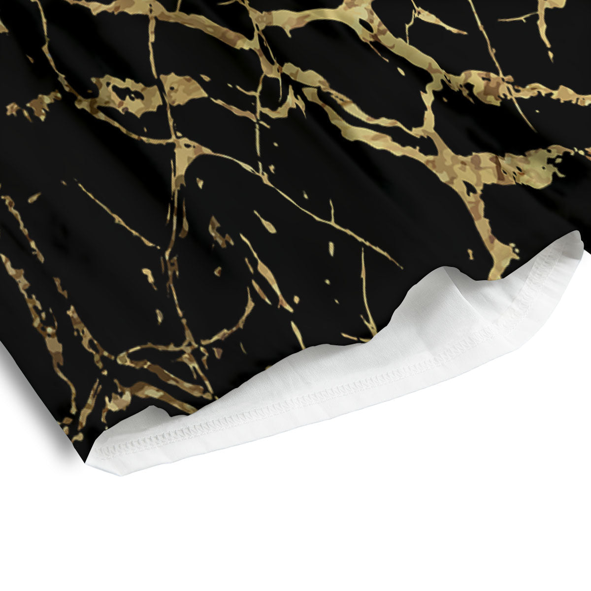 Marble Scratch Black Gold Print Marble Men's Athletic Shorts