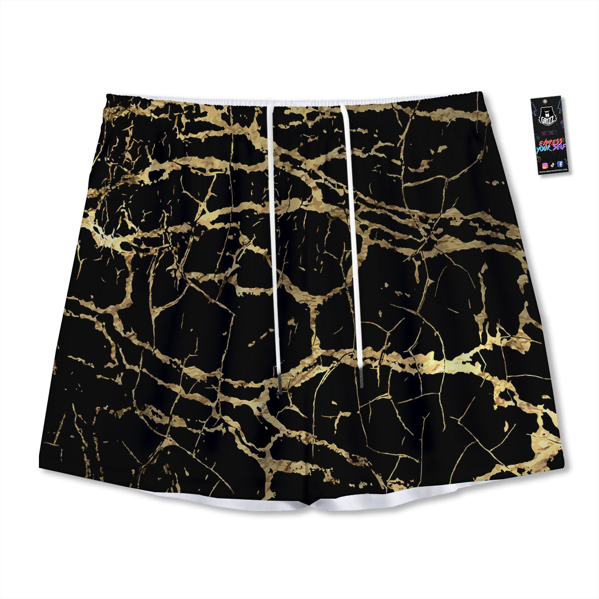Moving Optical Illusion Green Twisted Mesh Shorts