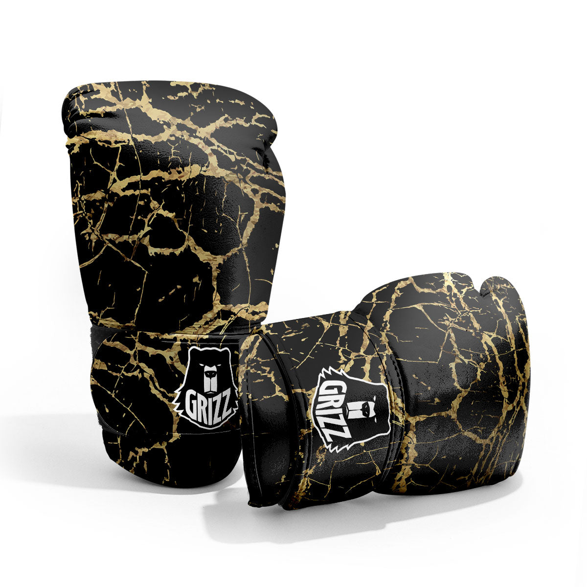 Marble Scratch Black Gold Print Marble Pro Boxing Glove