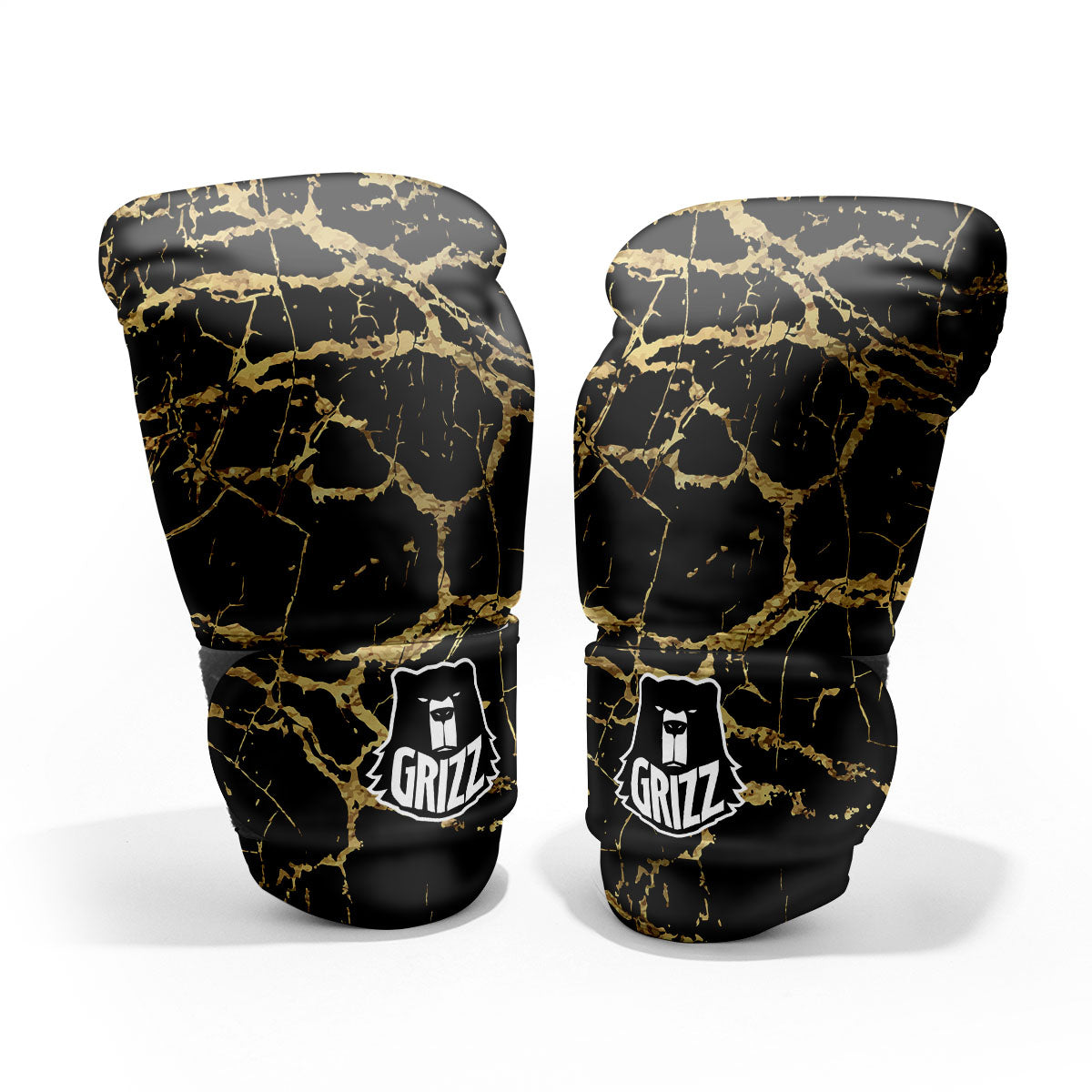Marble Scratch Black Gold Print Marble Pro Boxing Glove