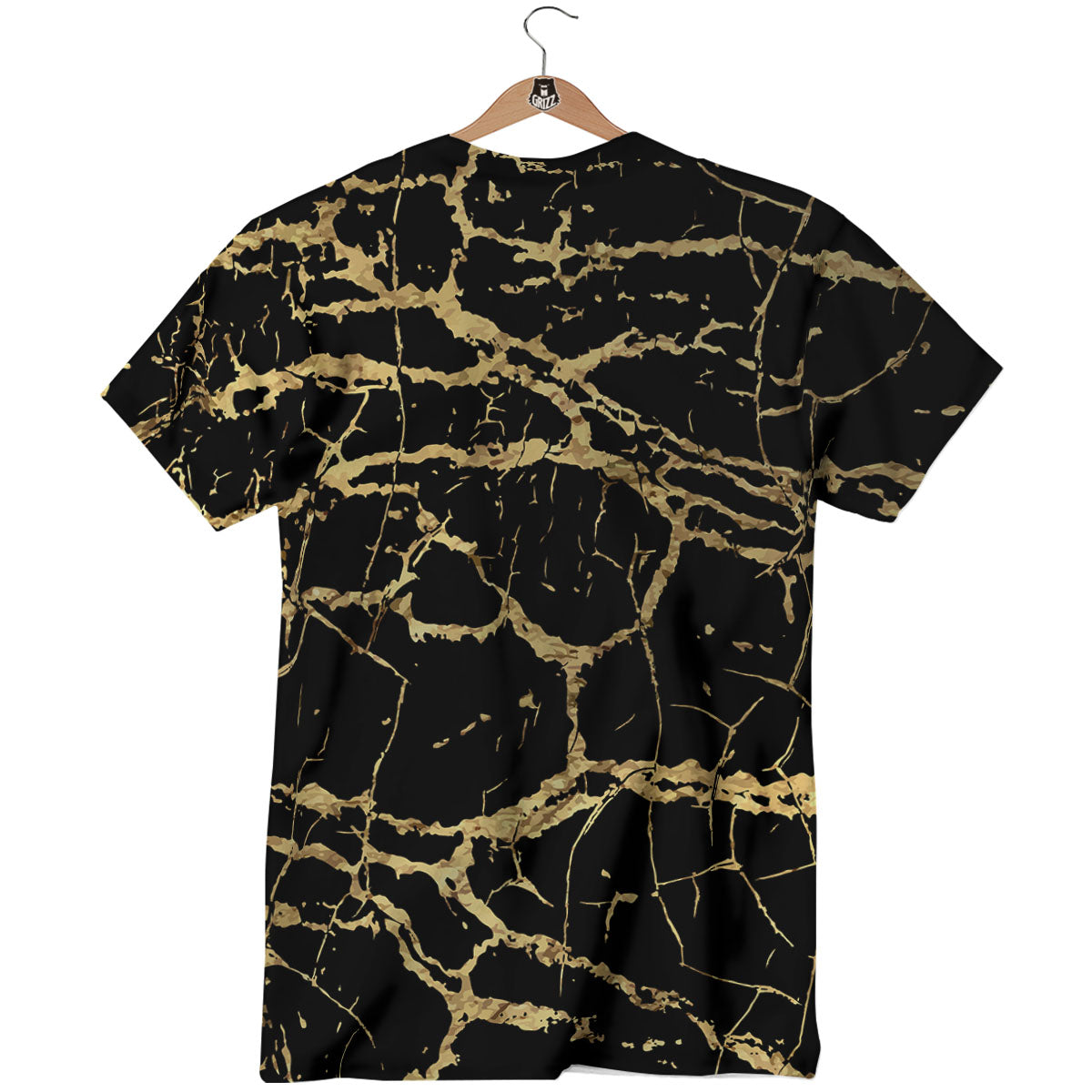Marble Scratch Black Gold Print Marble T-Shirt-grizzshop
