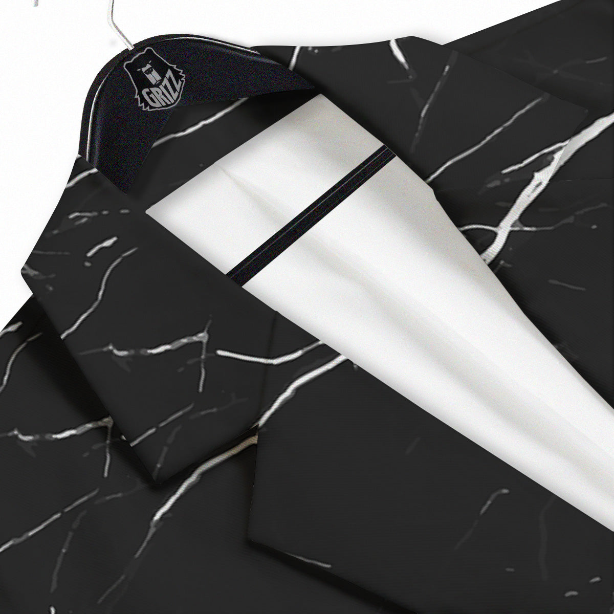 Marble Scratch Black White Print Men's Sport Coat-grizzshop
