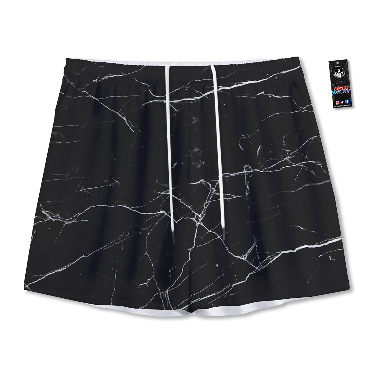 Lotus Spiritual Golden Print Mesh Shorts