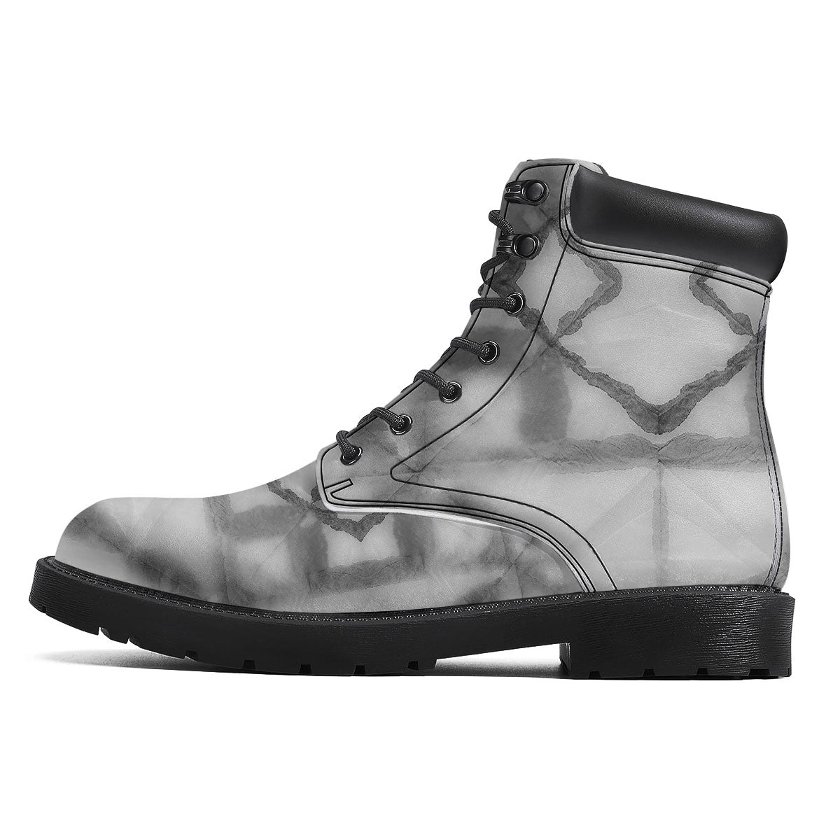 Marble Silver Grey Print Pattern Boots-grizzshop