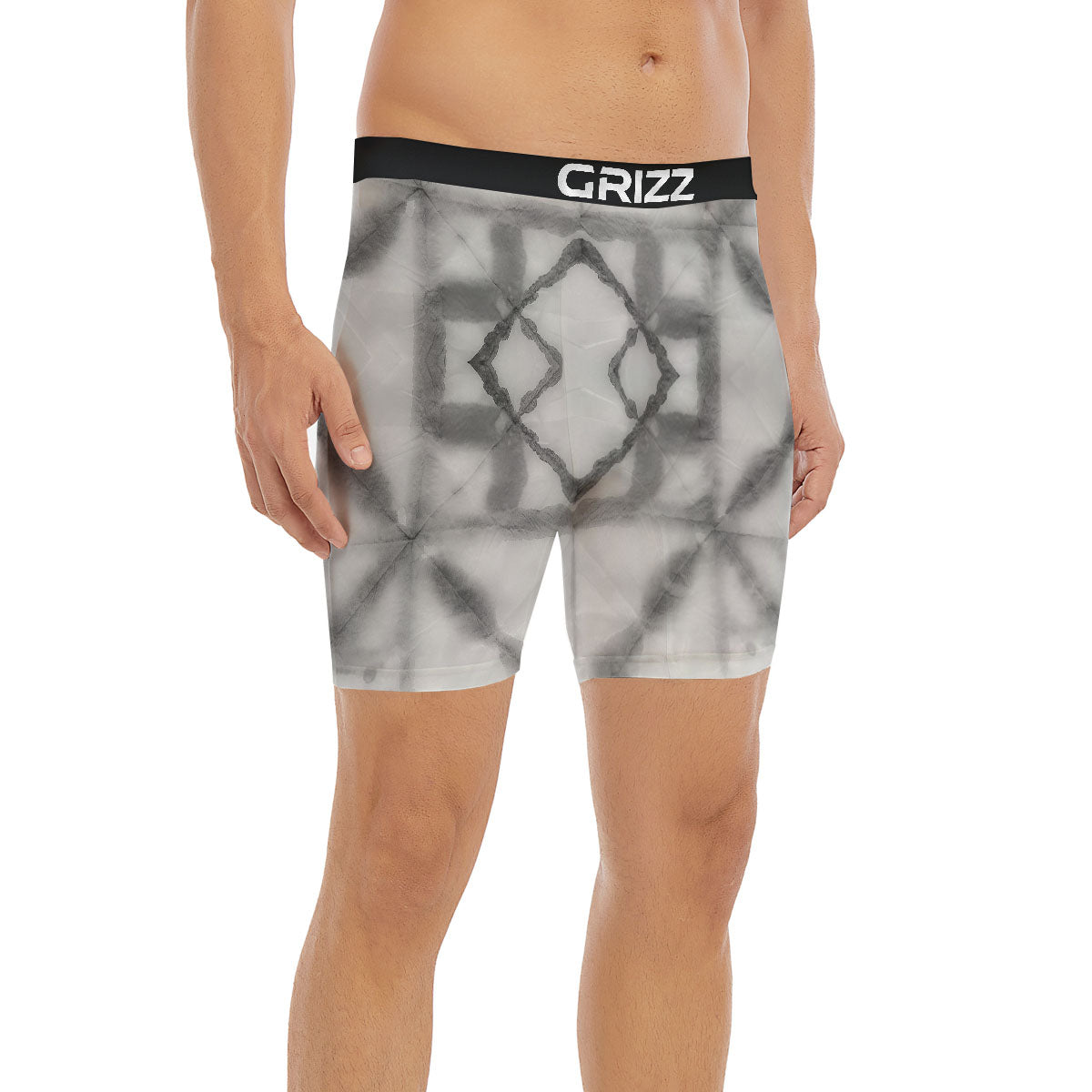Marble Silver Grey Print Pattern Boxer Briefs-grizzshop