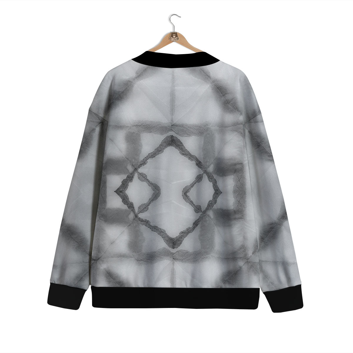 Marble Silver Grey Print Pattern Cardigan-grizzshop