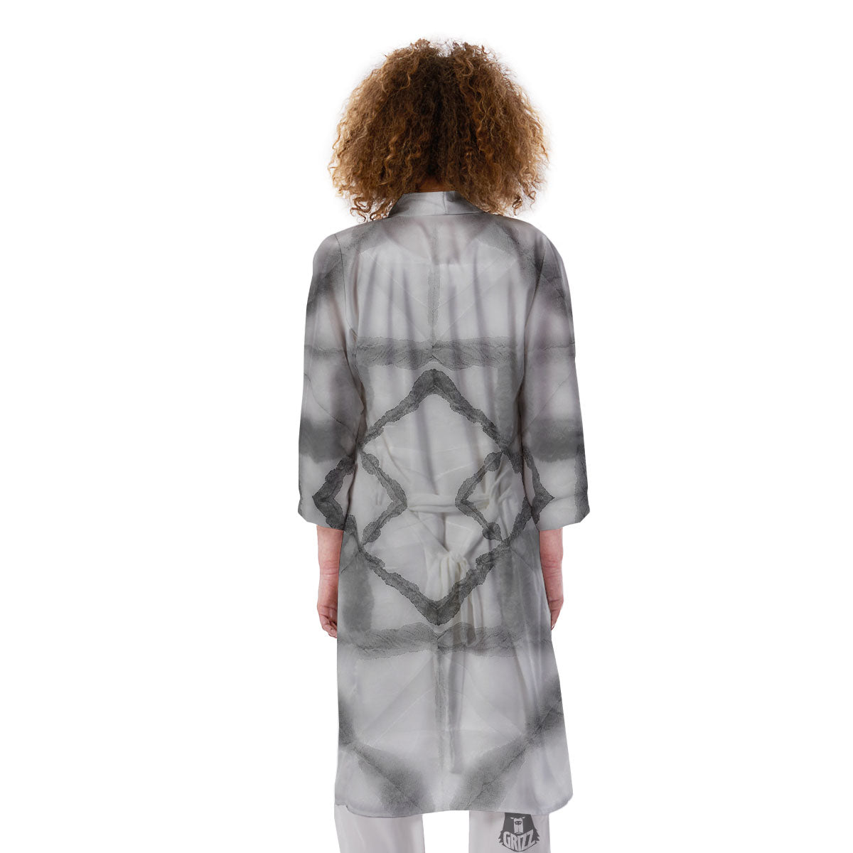 Marble Silver Grey Print Pattern Kimono-grizzshop