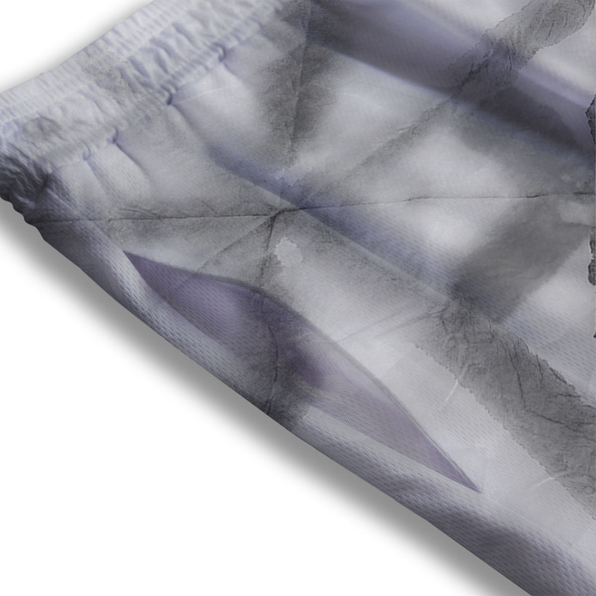 Marble Silver Grey Print Pattern Mesh Shorts