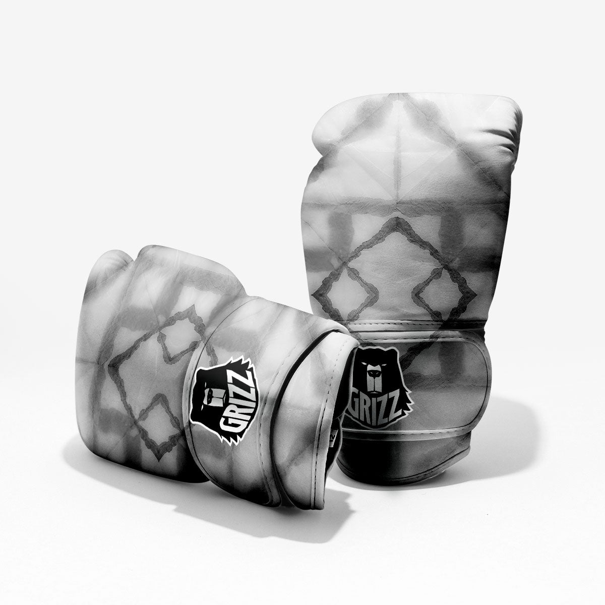 Marble Silver Grey Print Pattern Sparring Gloves-grizzshop