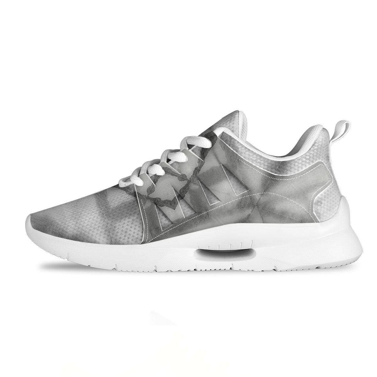 Marble Silver Grey Print Pattern Tennis Shoes-grizzshop