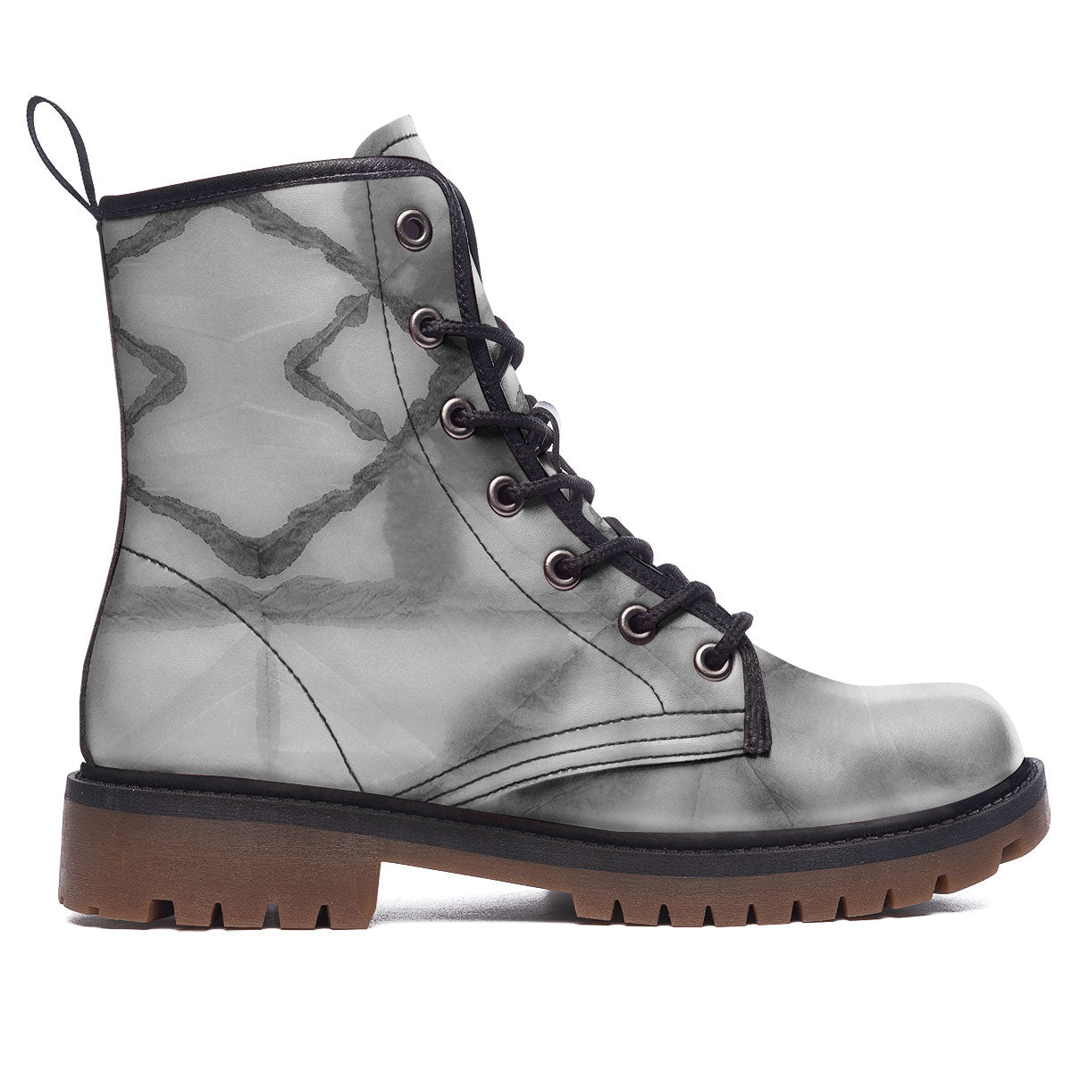 Marble Silver Grey Print Pattern Work Boots-grizzshop