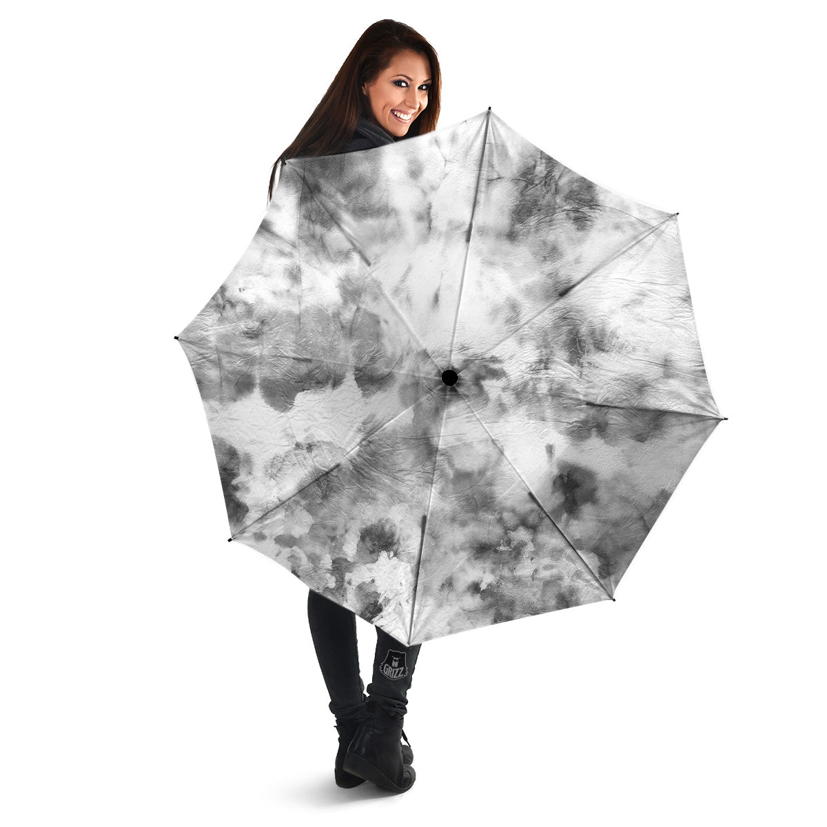 Marble Smoke Black White Print Umbrella-grizzshop