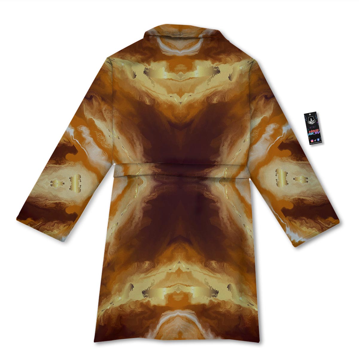 Marble Sugar Brown Print Pattern Bathrobe-grizzshop