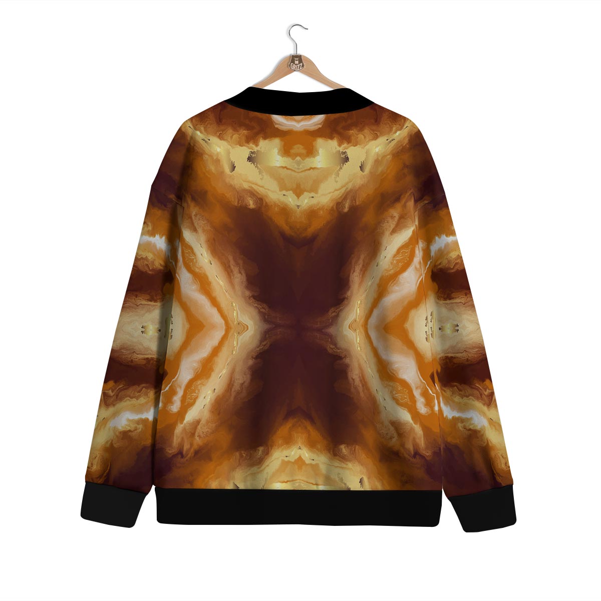 Marble Sugar Brown Print Pattern Cardigan-grizzshop