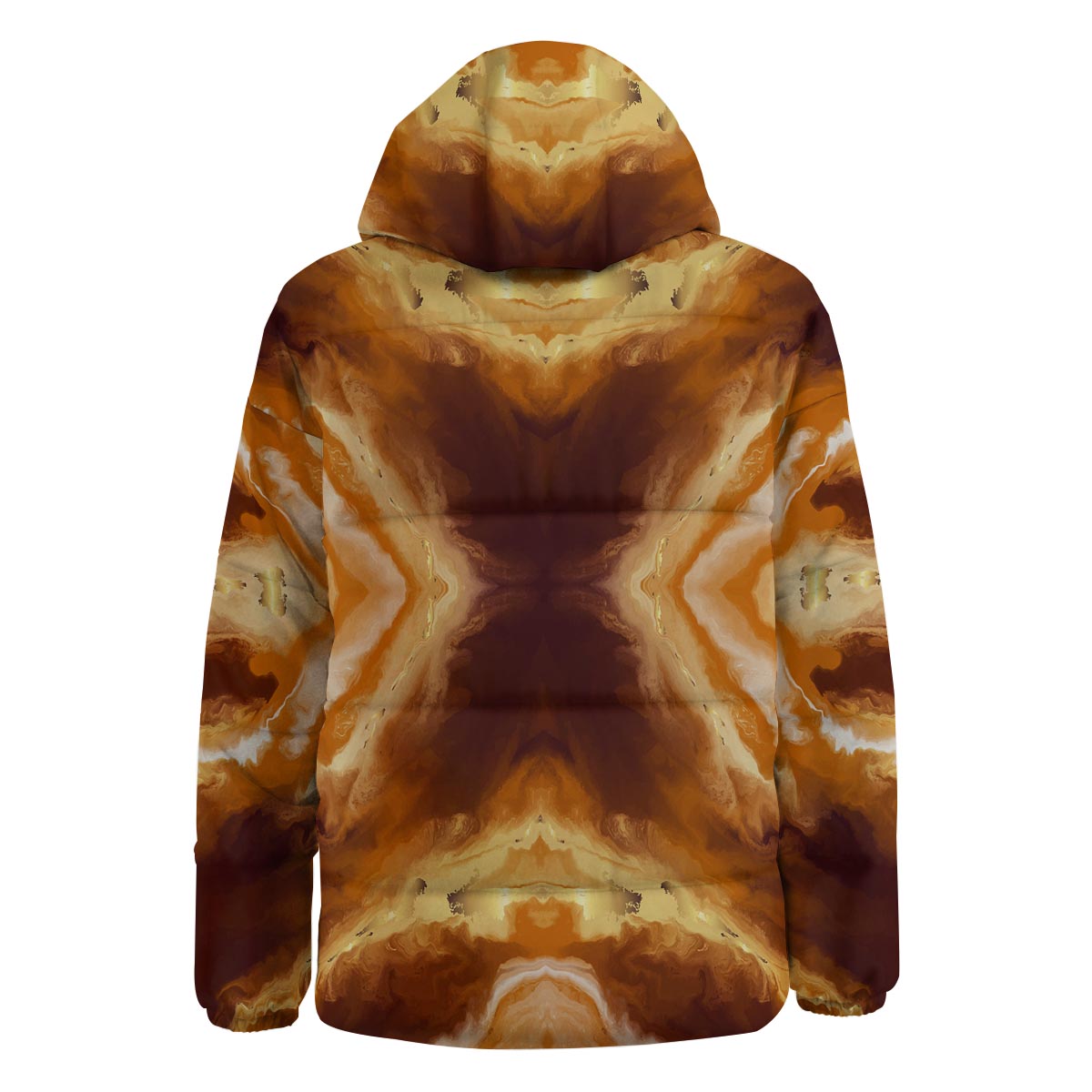 Marble Sugar Brown Print Pattern Down Jacket-grizzshop