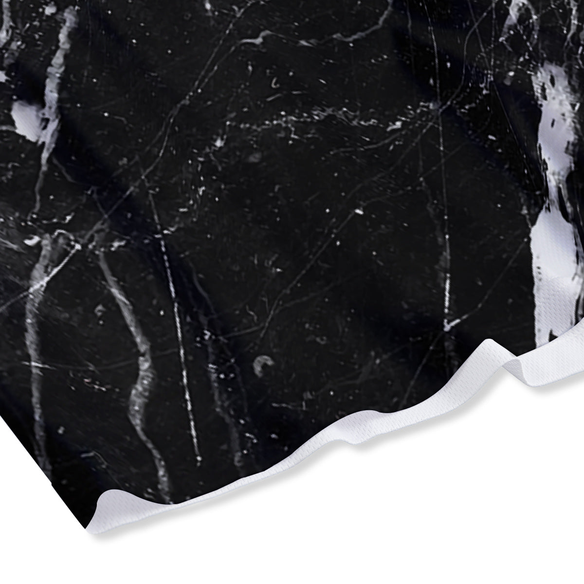 Marble White Dark Grey Print Mesh Shorts