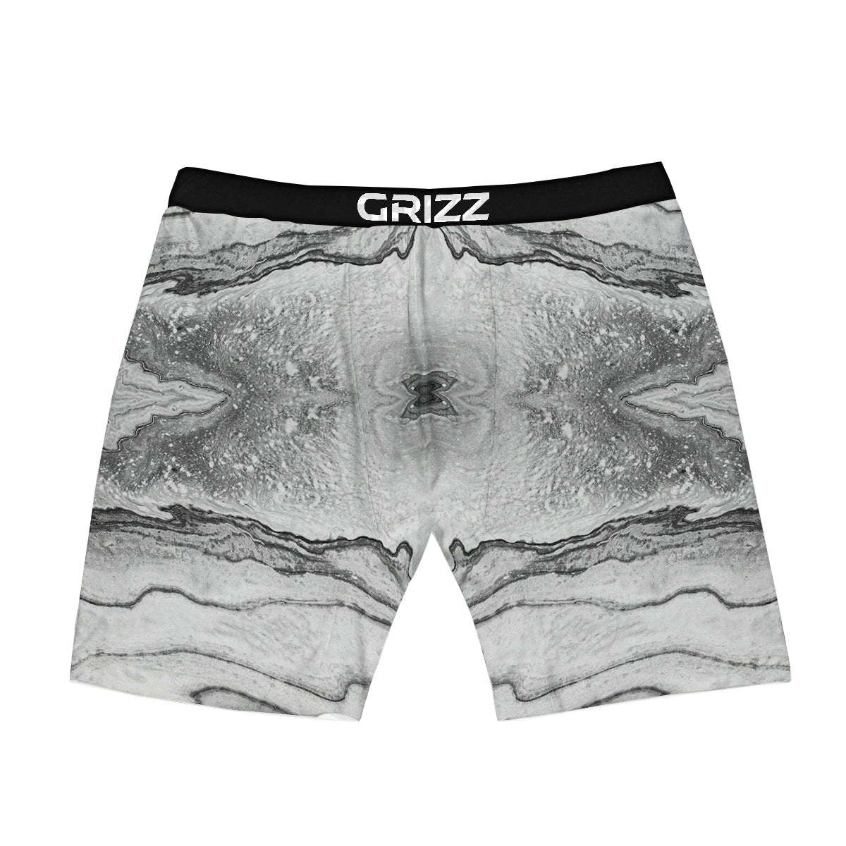 Marble White Gray Print Pattern Boxer Briefs-grizzshop