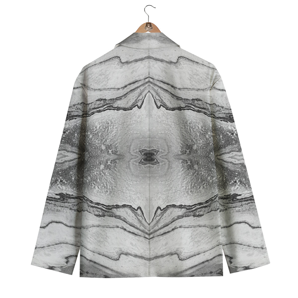 Marble White Gray Print Pattern Men's Blazer-grizzshop