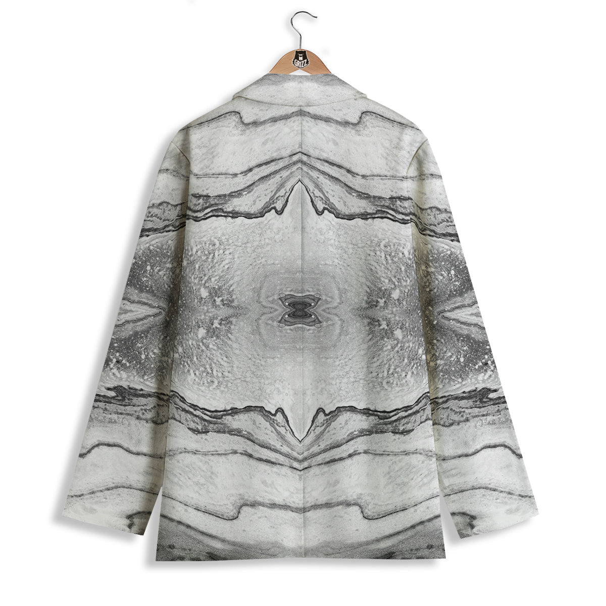 Marble White Gray Print Pattern Women's Blazer-grizzshop