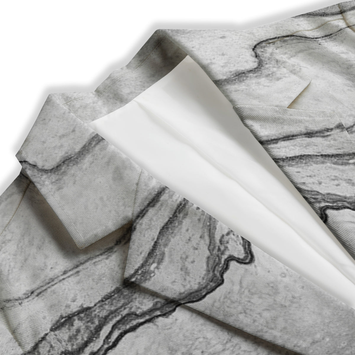 Marble White Gray Print Pattern Women's Blazer-grizzshop