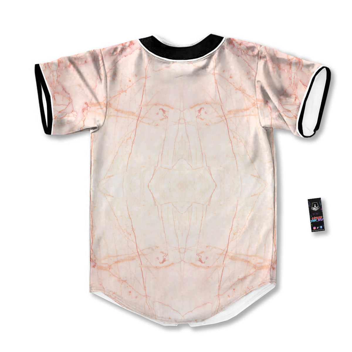 Marble White Pink Print Pattern Baseball Jersey-grizzshop