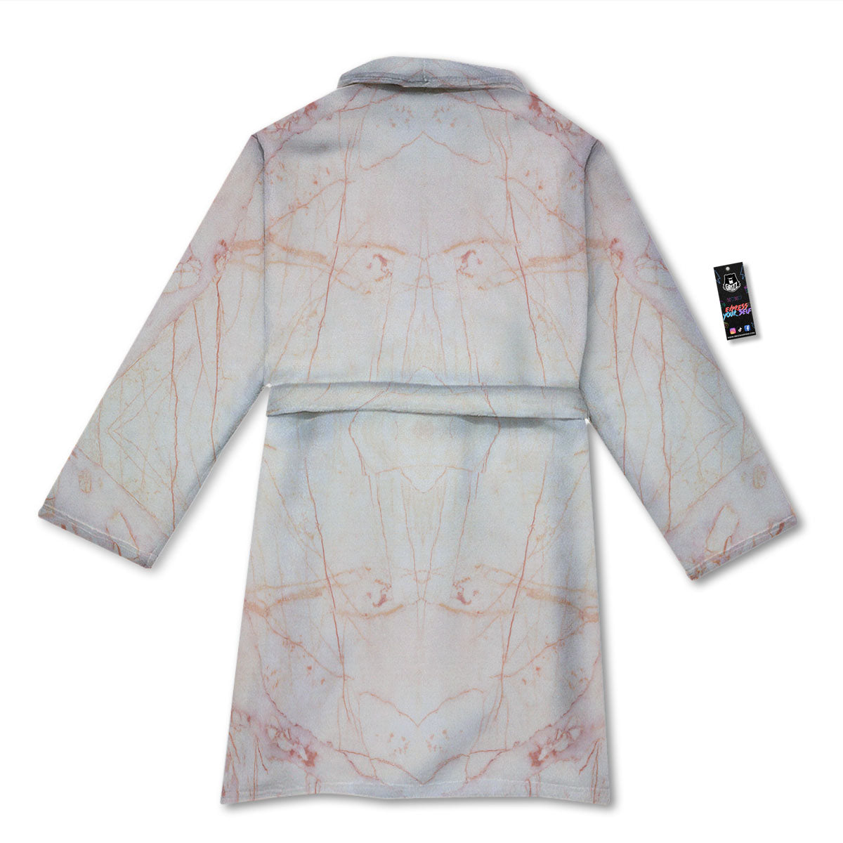 Marble White Pink Print Pattern Bathrobe-grizzshop