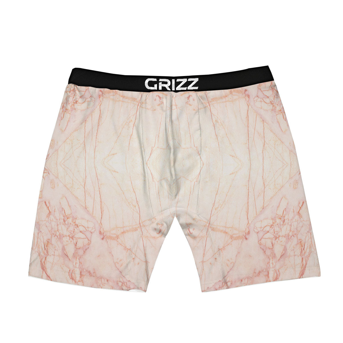 Marble White Pink Print Pattern Boxer Briefs-grizzshop