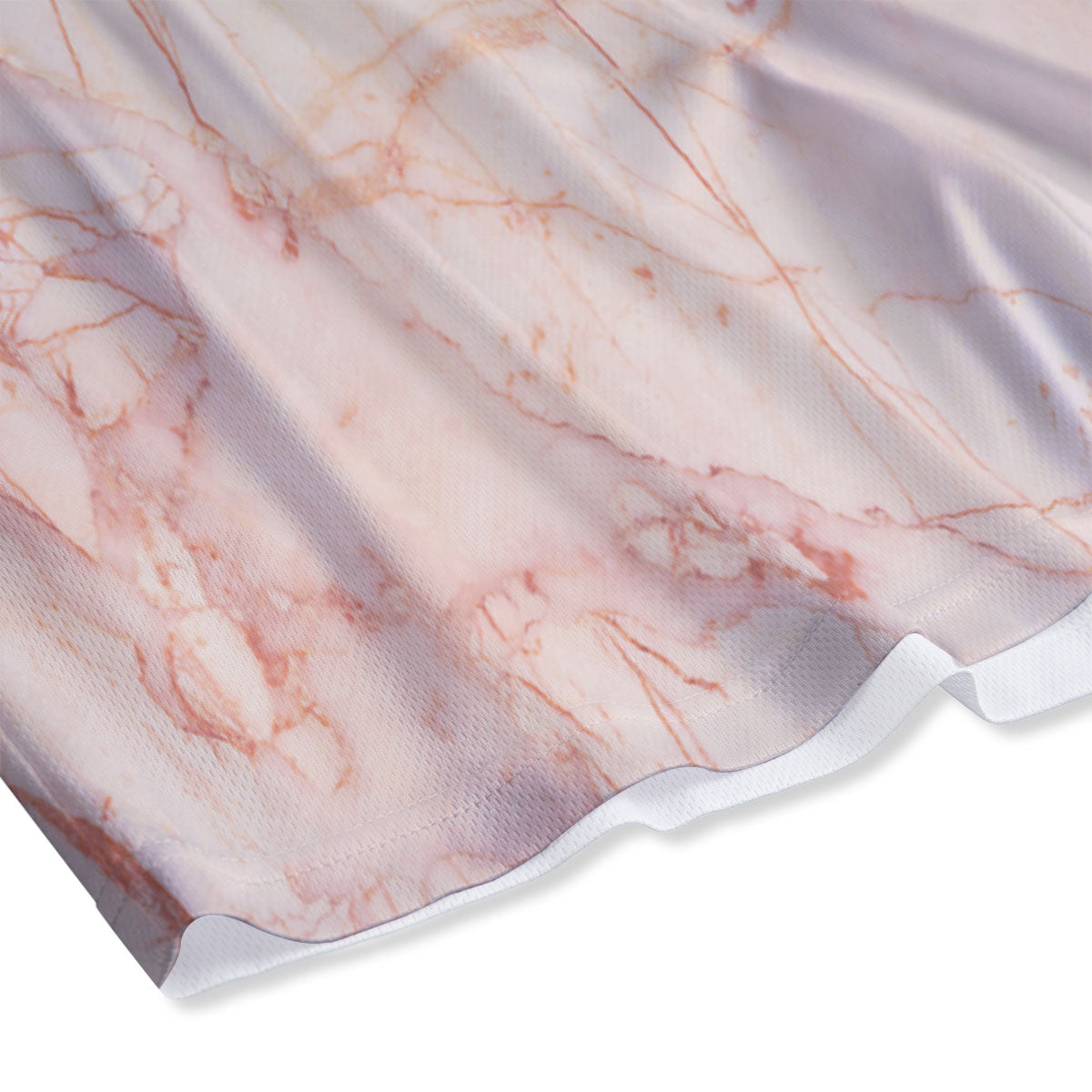 Marble White Pink Print Pattern Mesh Shorts