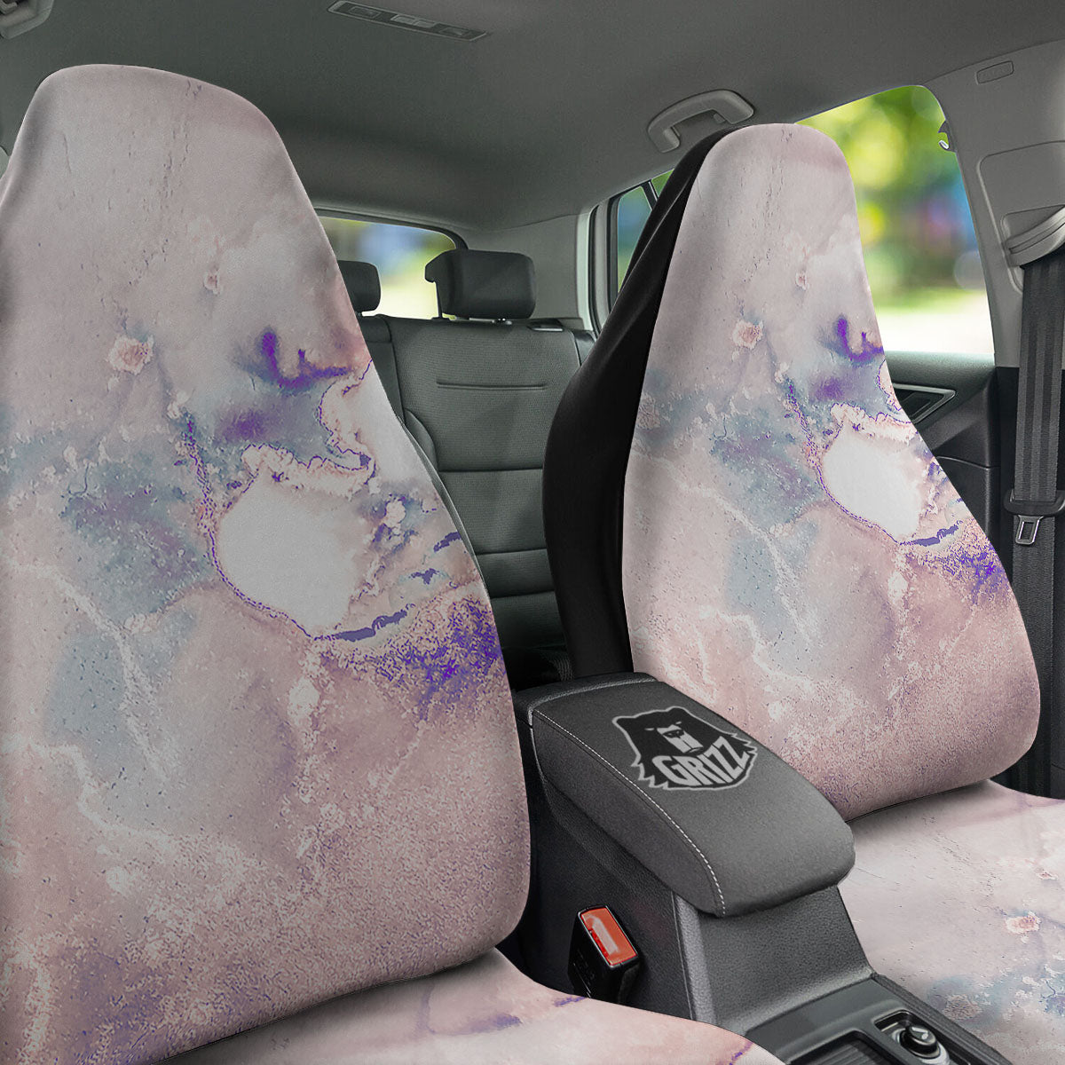 Marble White Ruby Print Car Seat Covers-grizzshop