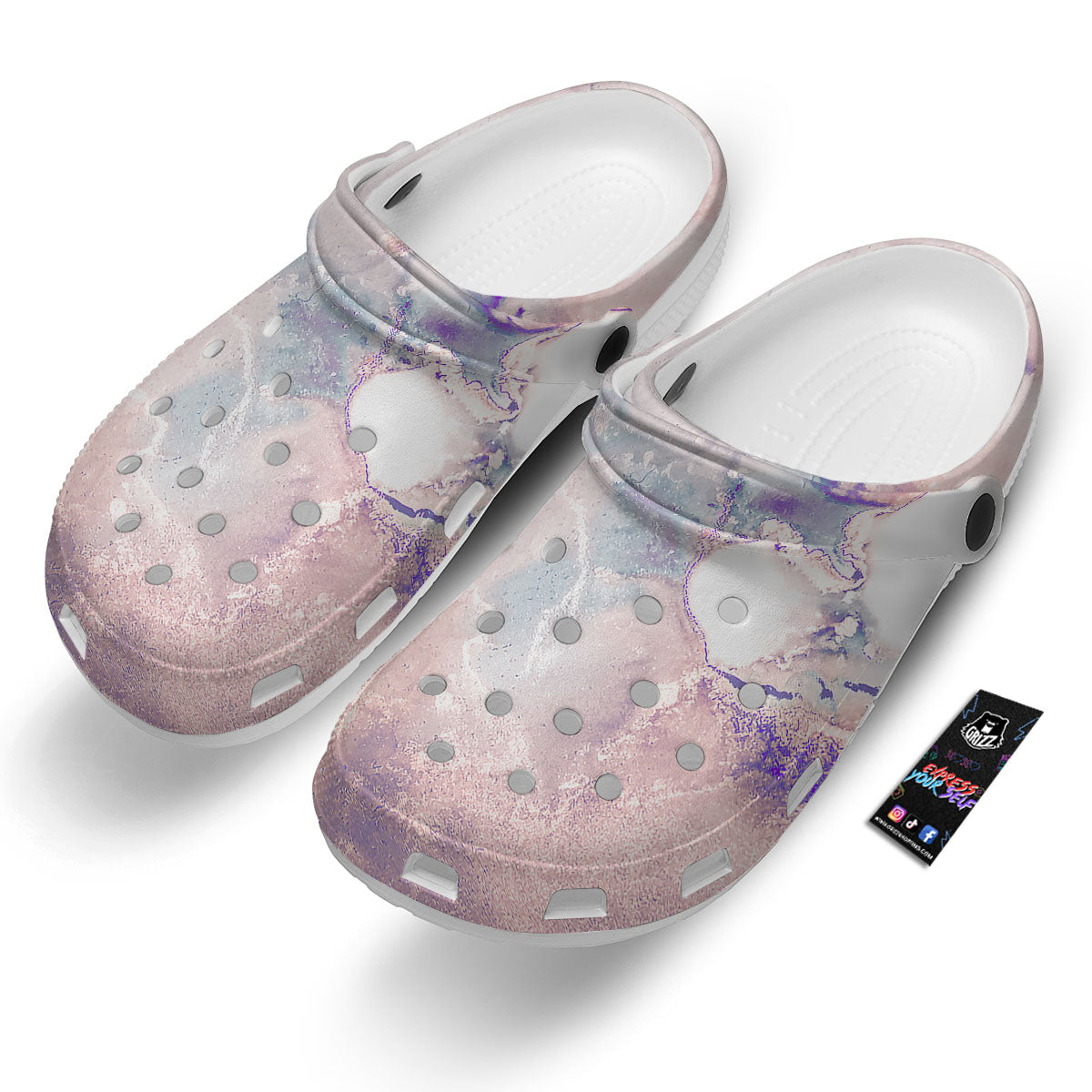 Marble White Ruby Print Clog-grizzshop