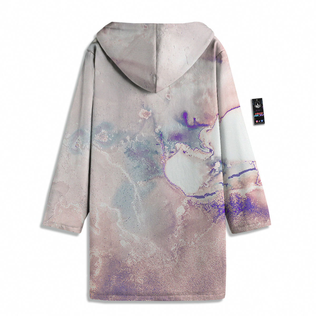 Marble White Ruby Print Men's Windbreaker Jacket-grizzshop