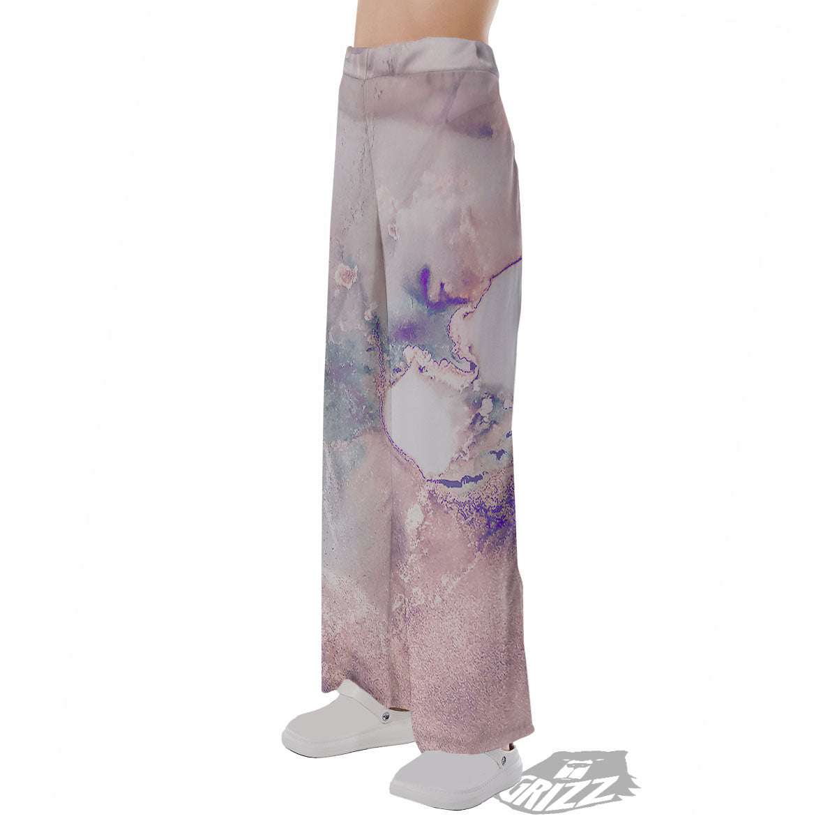 Marble White Ruby Print Pajama Pants-grizzshop