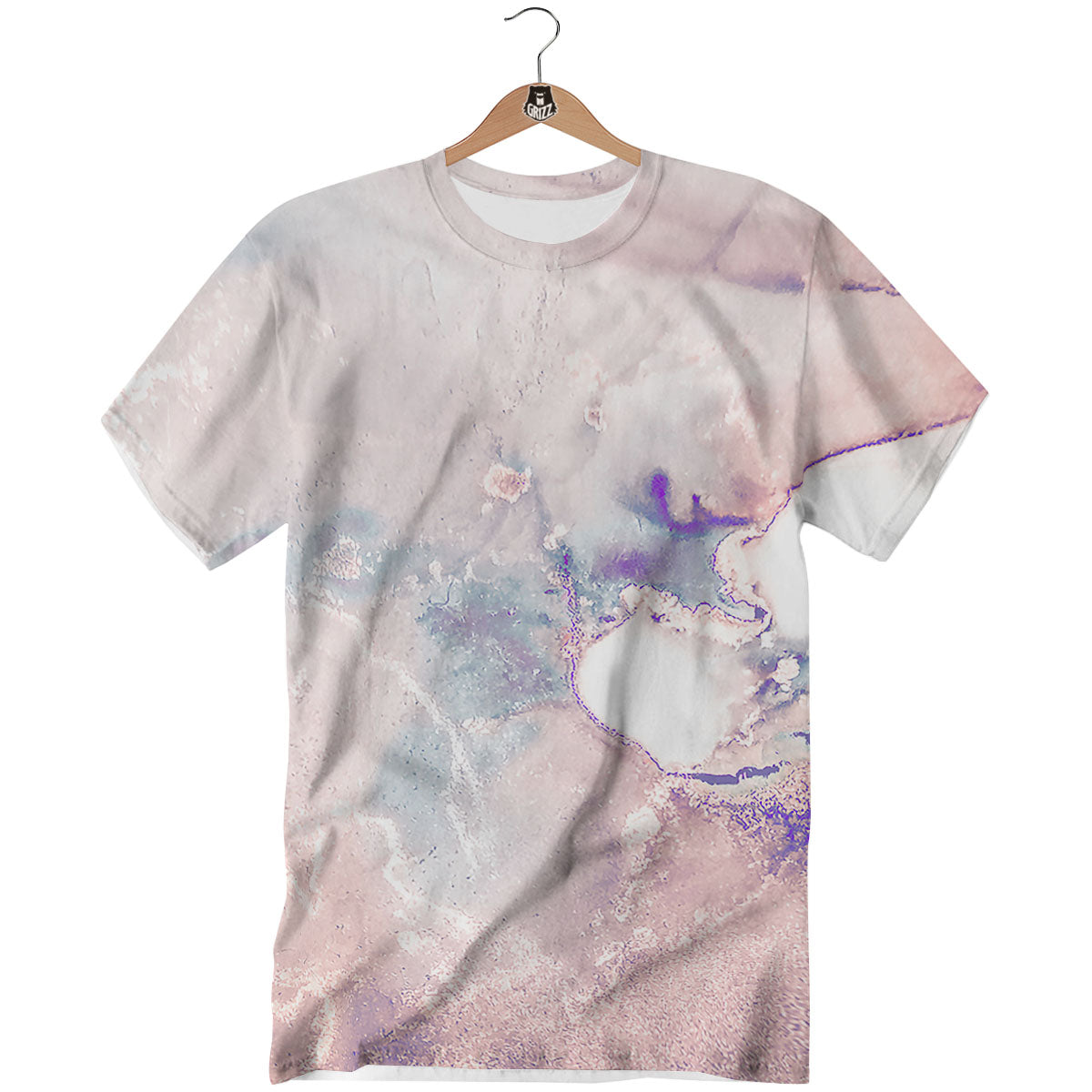 Marble White Ruby Print T-Shirt-grizzshop