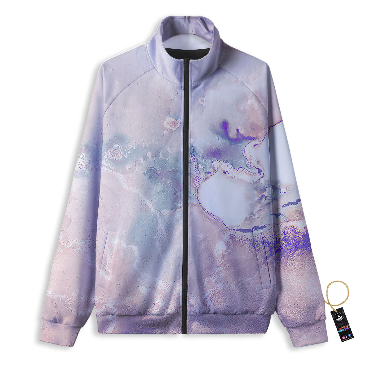 Marble White Ruby Print Track Jacket-grizzshop