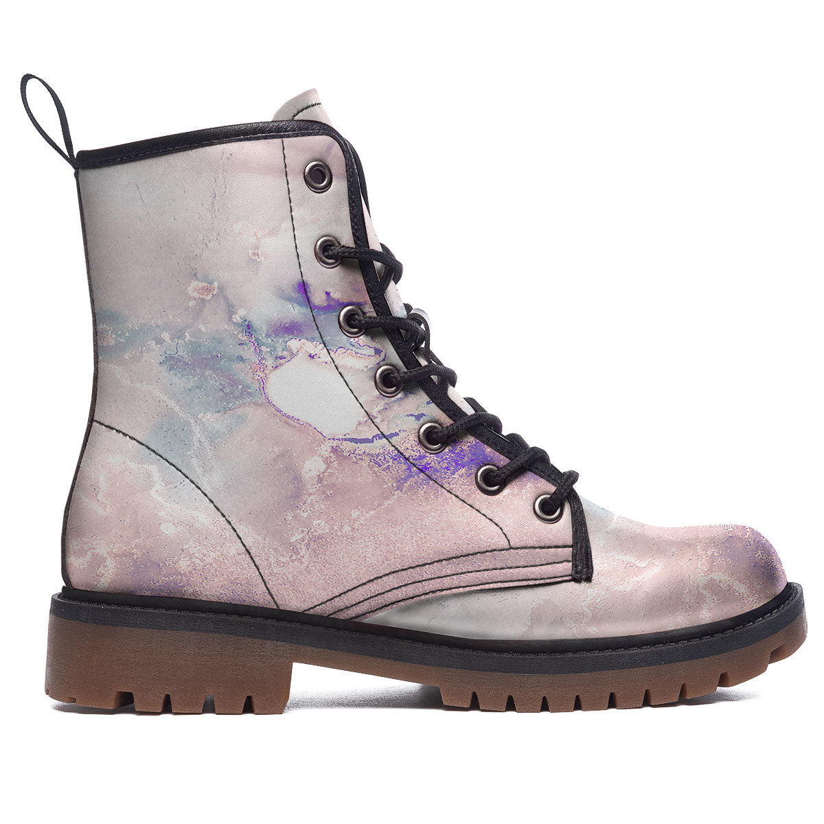 Marble White Ruby Print Work Boots-grizzshop