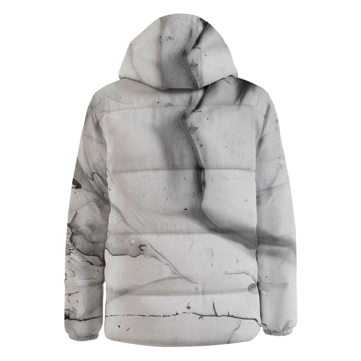 Marble White Smoke Print Down Jacket-grizzshop
