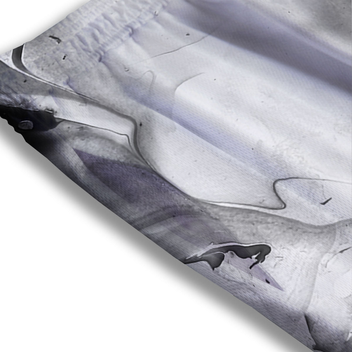 Marble White Smoke Print Mesh Shorts