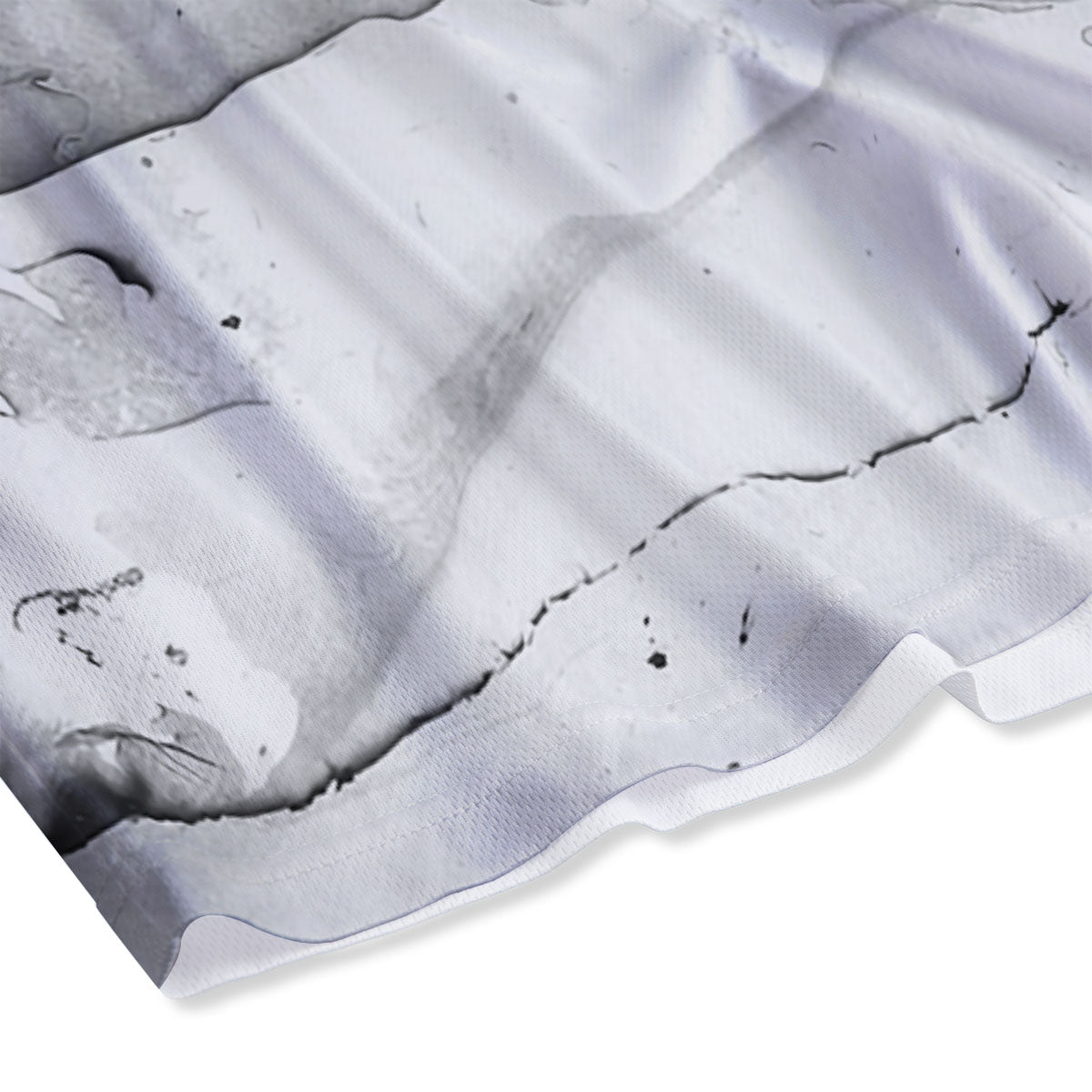 Marble White Smoke Print Mesh Shorts
