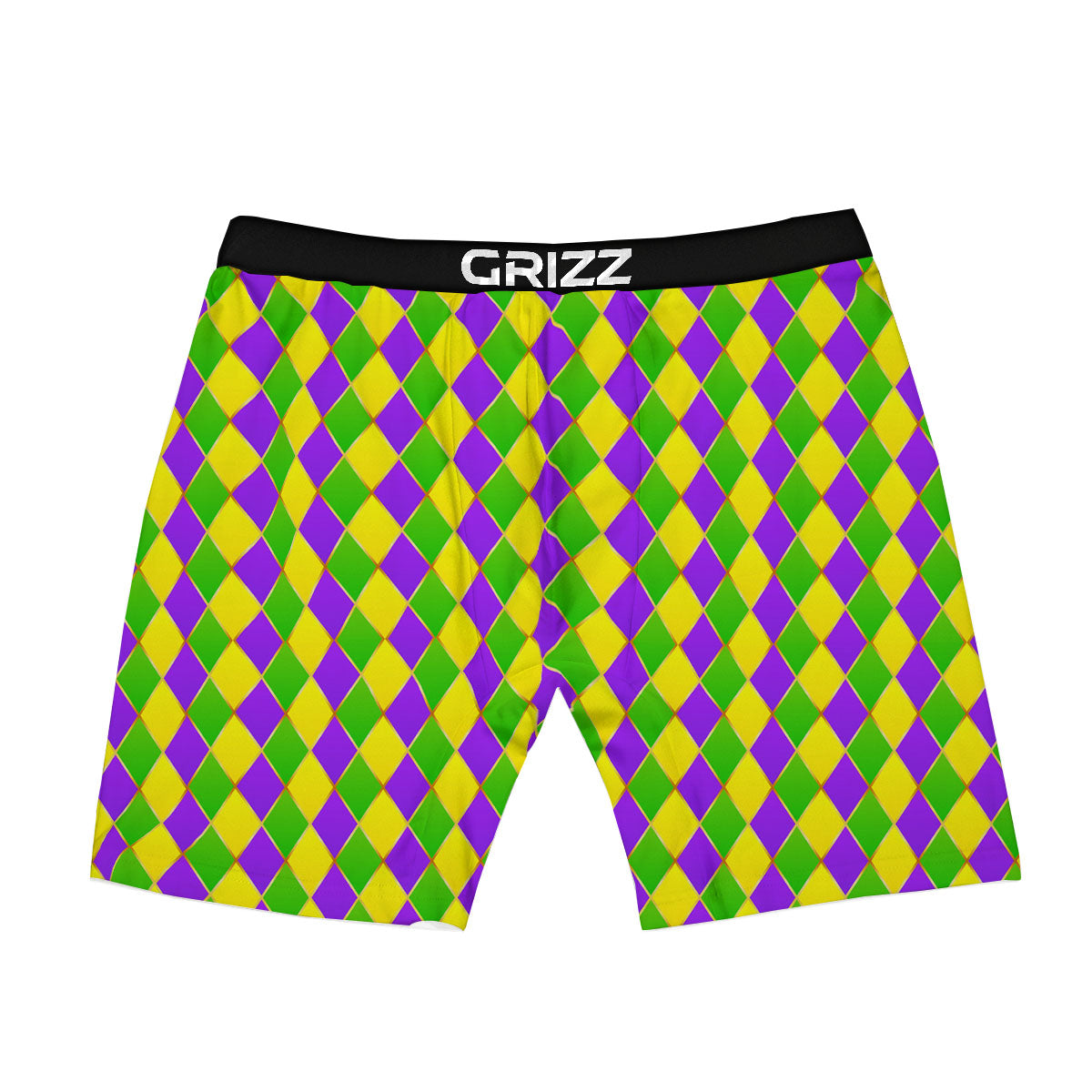 Mardi Gras Purple Green And Yellow Print Pattern Boxer Briefs-grizzshop