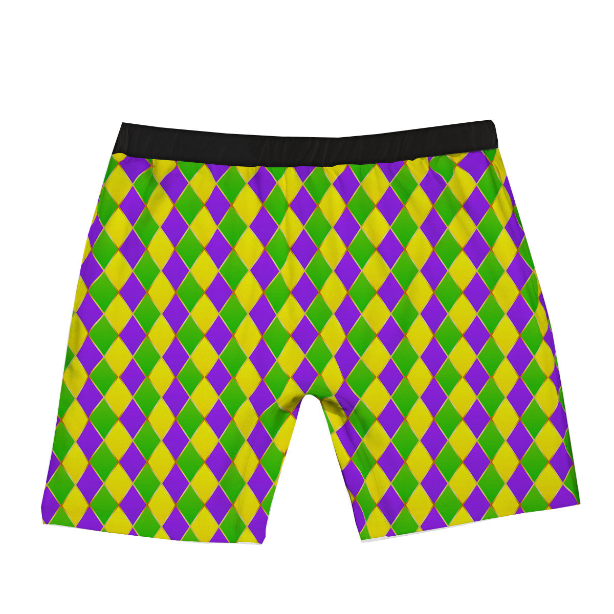 Mardi Gras Purple Green And Yellow Print Pattern Boxer Briefs-grizzshop