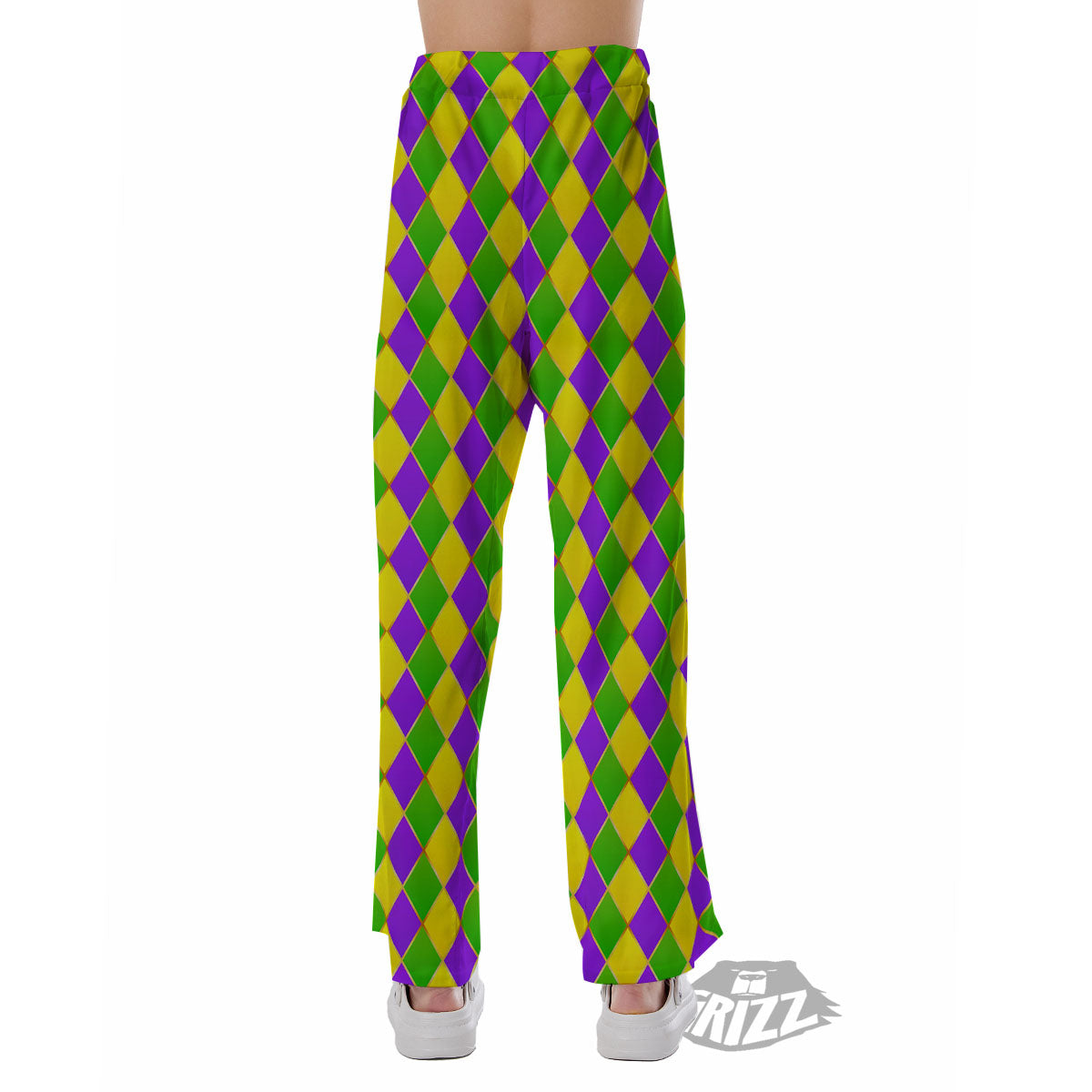 Mardi Gras Purple Green And Yellow Print Pattern Pajama Pants-grizzshop