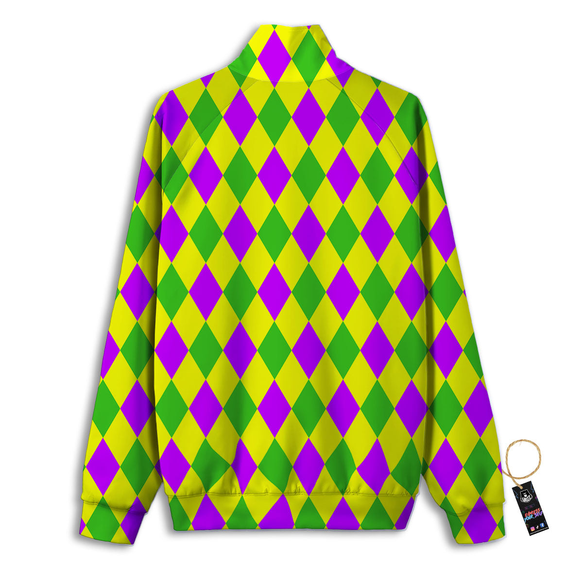 Mardi Harlequin Gras Print Pattern Track Jacket-grizzshop