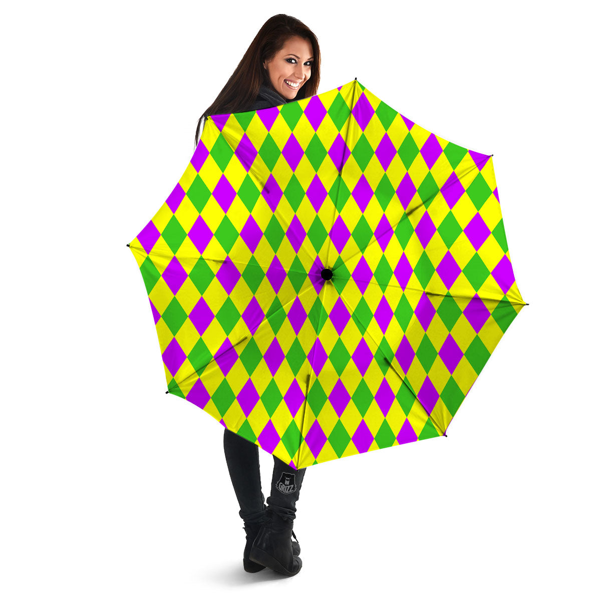 Mardi Harlequin Gras Print Pattern Umbrella-grizzshop