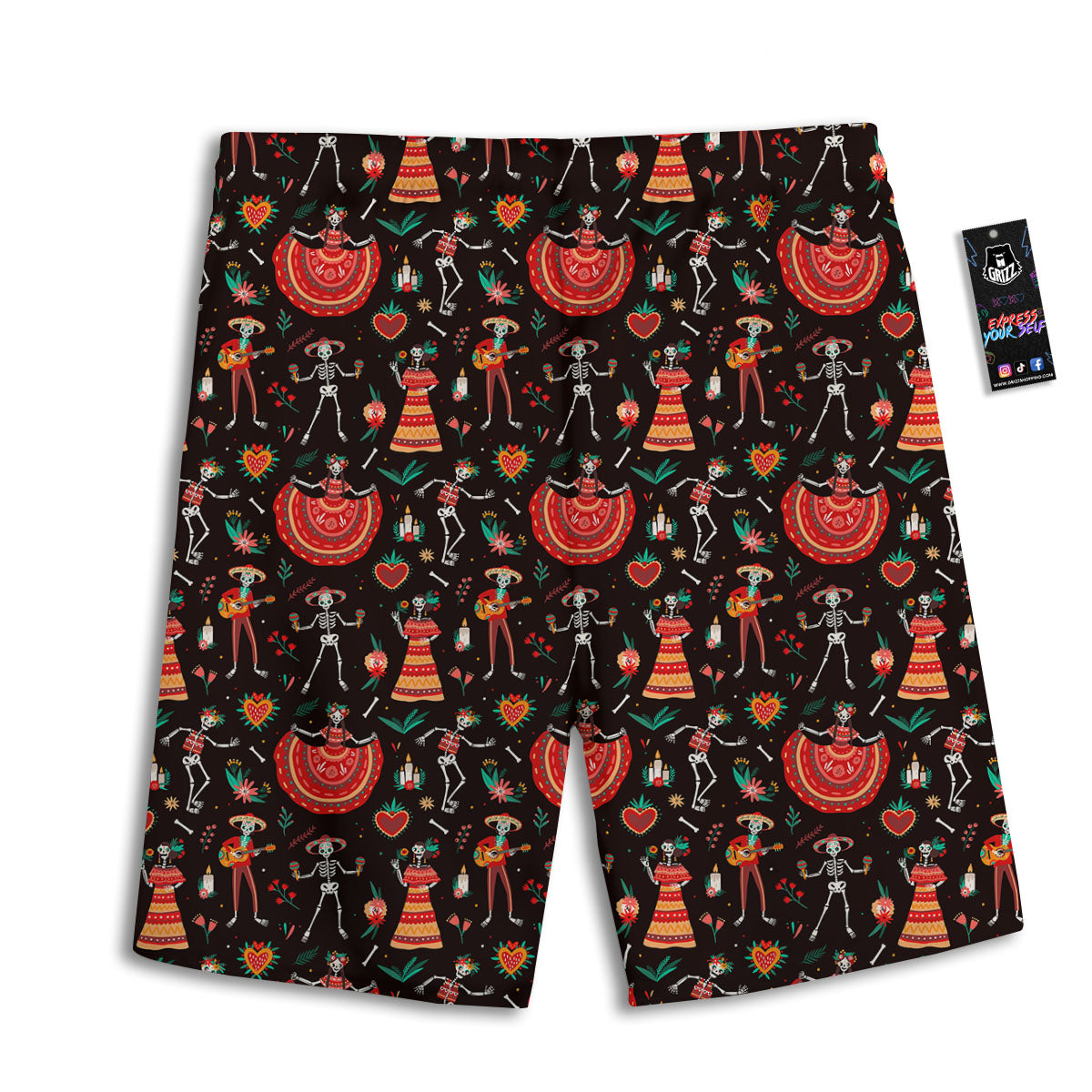 Painting Howling Wolf Snowy Print Men's Athletic Shorts