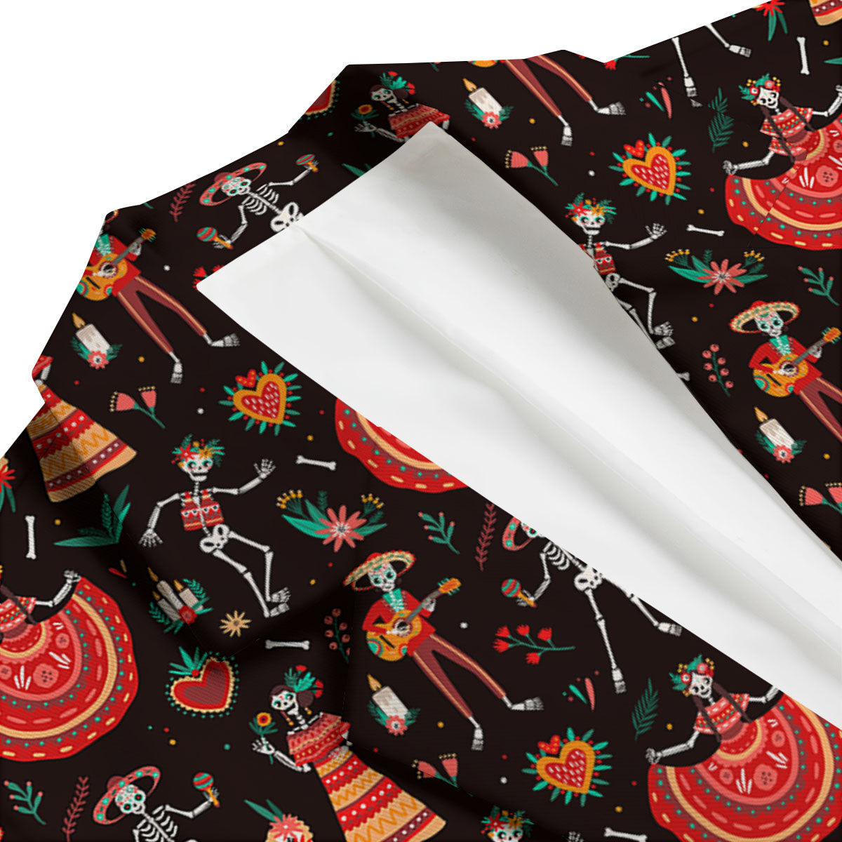 Mariachi Skeletons Day Of The Dead Print Pattern Men's Blazer-grizzshop