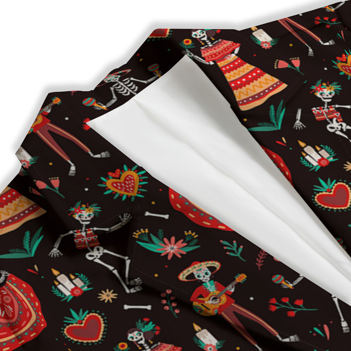 Mariachi Skeletons Day Of The Dead Print Pattern Women's Blazer-grizzshop