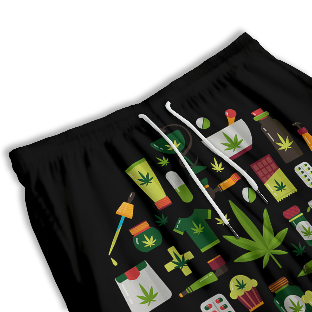 Marijuana And Cannabis Print Men's Athletic Shorts