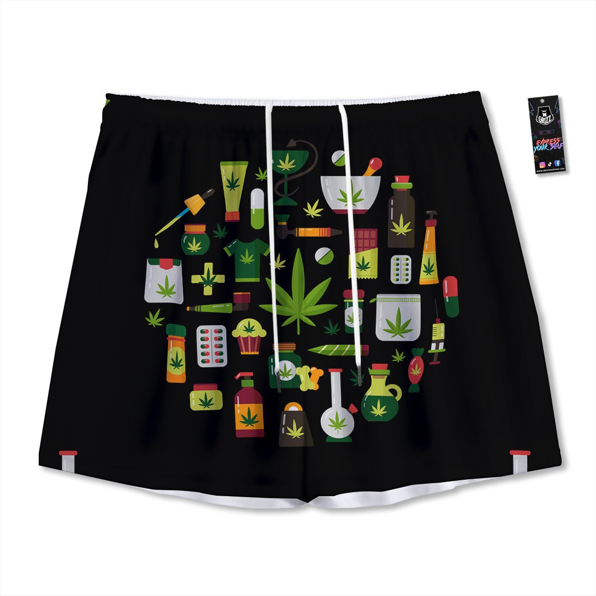 Norse God Odin Gold Viking Print Mesh Shorts